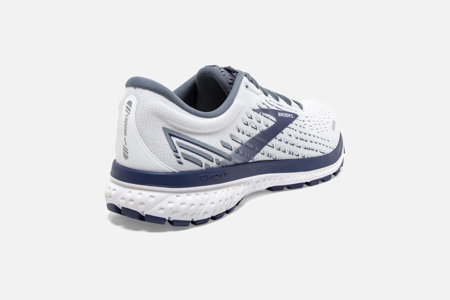 Brooks Ghost 13 Road Running Shoes Mens White/Blue 457839-OPK